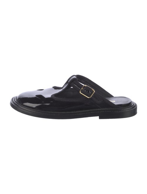 Burberry Patent Leather Cutout Accent Slides