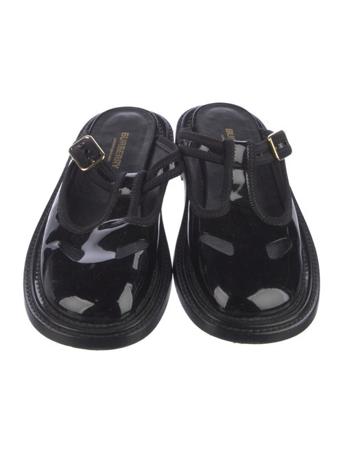 Burberry Patent Leather Cutout Accent Slides