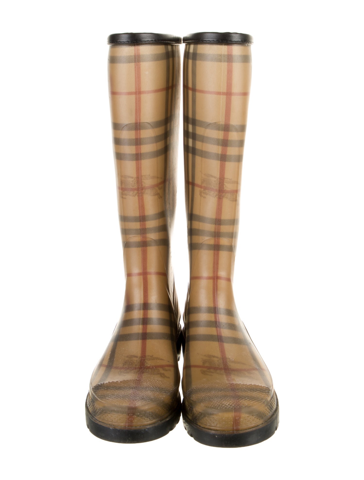 Burberry Haymarket Check Pattern Rubber Rain Boots