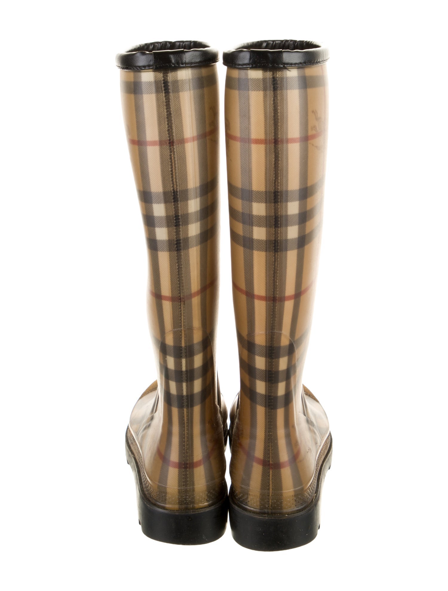 Burberry Haymarket Check Pattern Rubber Rain Boots