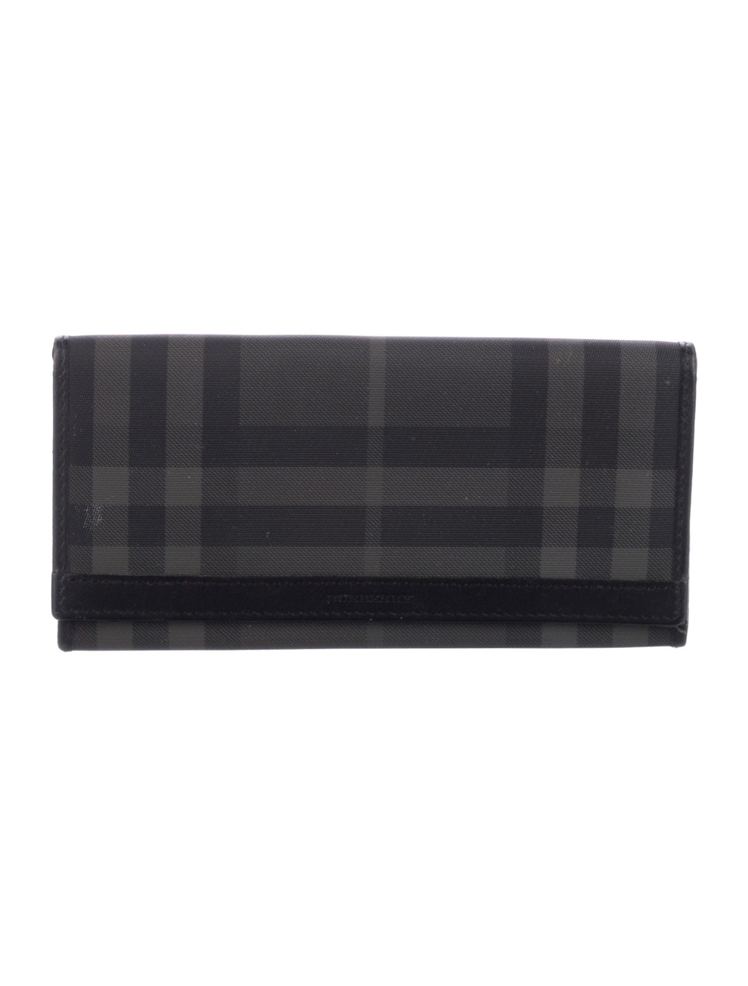 Burberry Canvas Plaid Print Continental Wallet