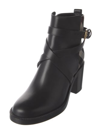 Burberry Exploded Check Pattern Leather Boots