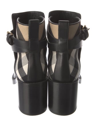 Burberry Exploded Check Pattern Leather Boots
