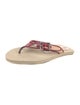 Burberry Nova Check Pattern Patent Leather Flip Flops