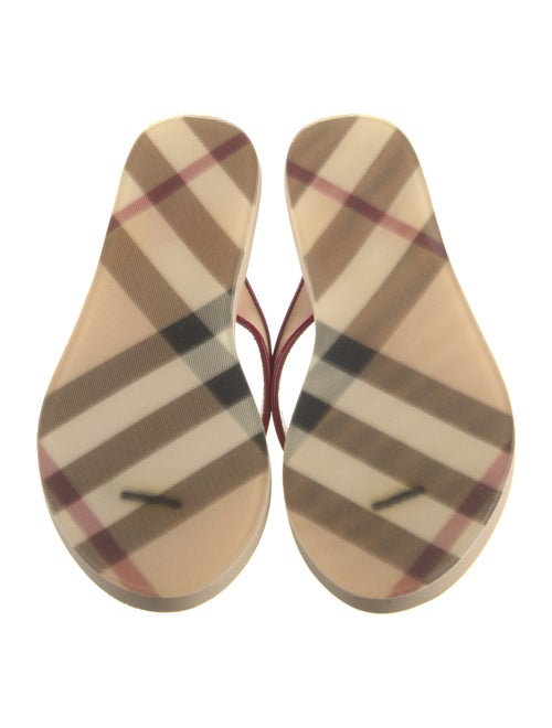 Burberry Nova Check Pattern Patent Leather Flip Flops