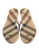 Burberry Nova Check Pattern Patent Leather Flip Flops