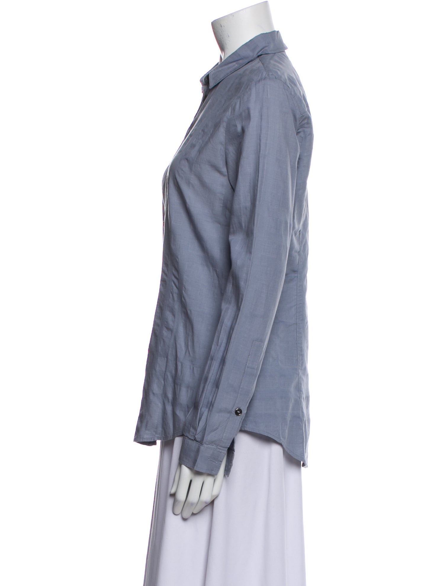 Burberry Long Sleeve Button-Up Top