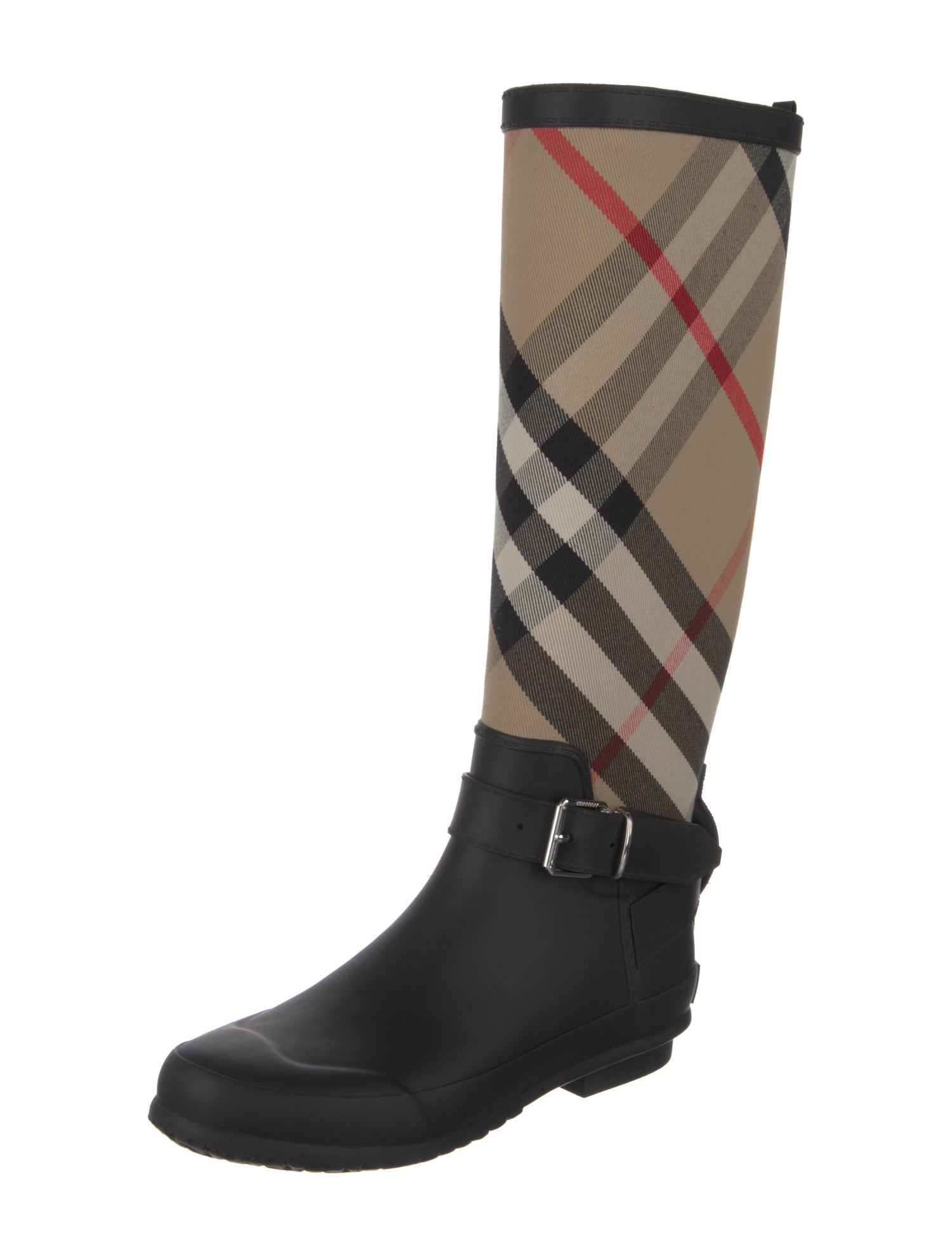 Burberry House Check Pattern Canvas Rain Boots