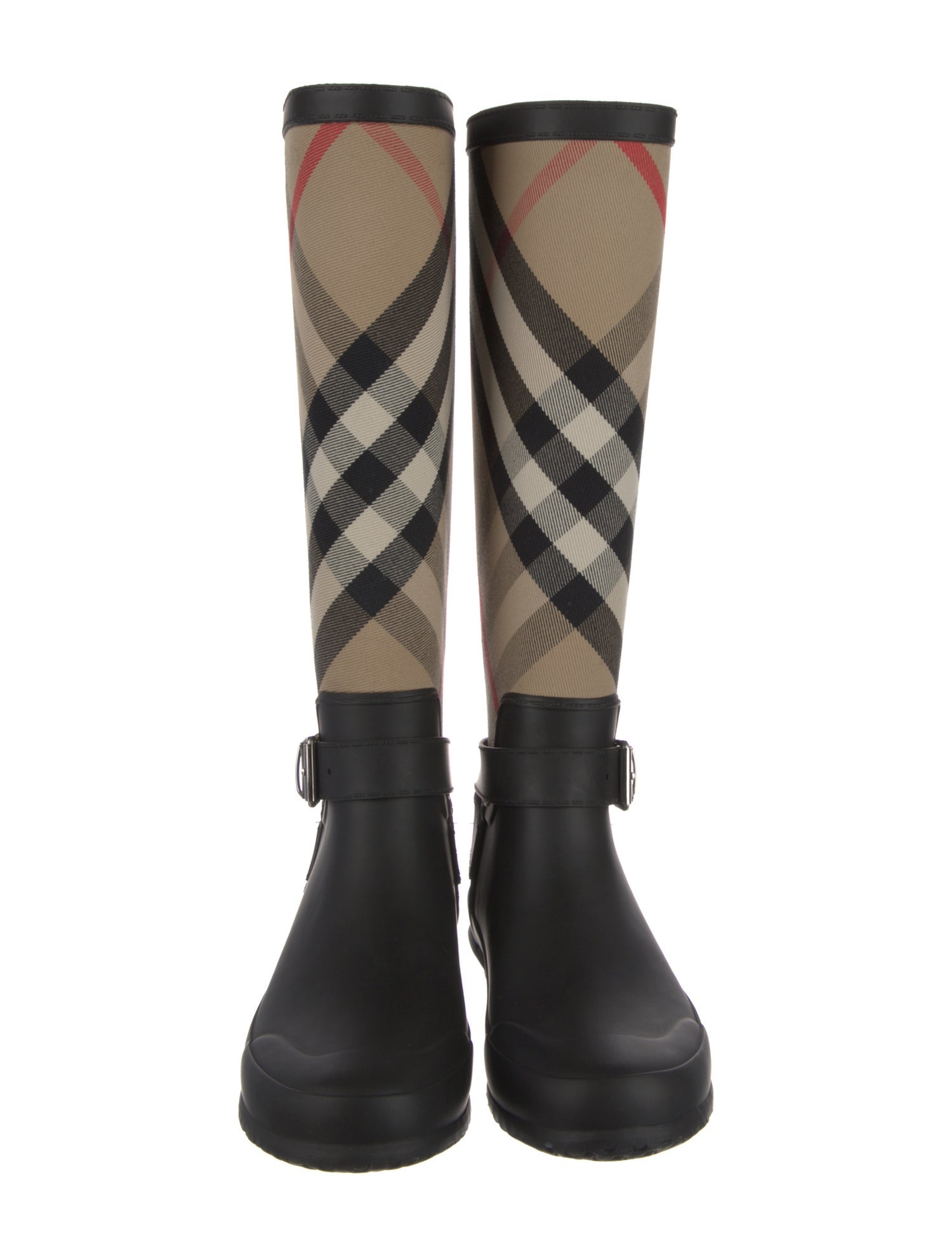 Burberry House Check Pattern Canvas Rain Boots