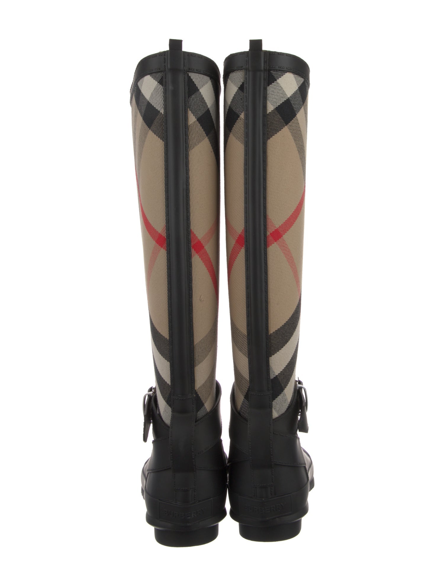 Burberry House Check Pattern Canvas Rain Boots
