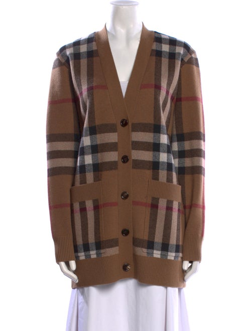 Burberry Wool Plaid Print Sweater
