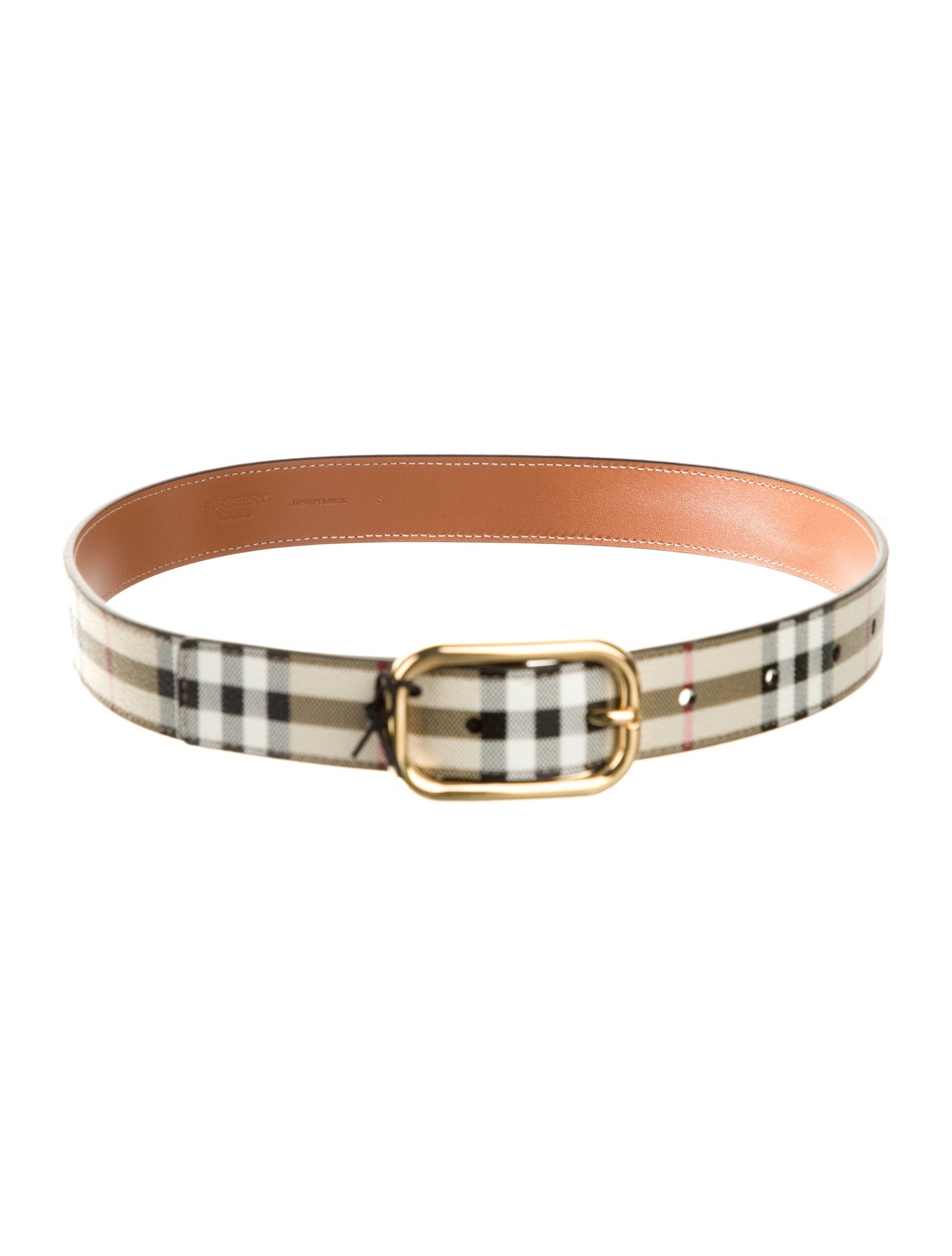 Burberry Nova Check Pattern Leather Trim Embellishment Belt Kit w/ Tags