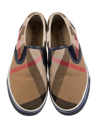 Burberry Kids' Checkprint Slip On Shoes