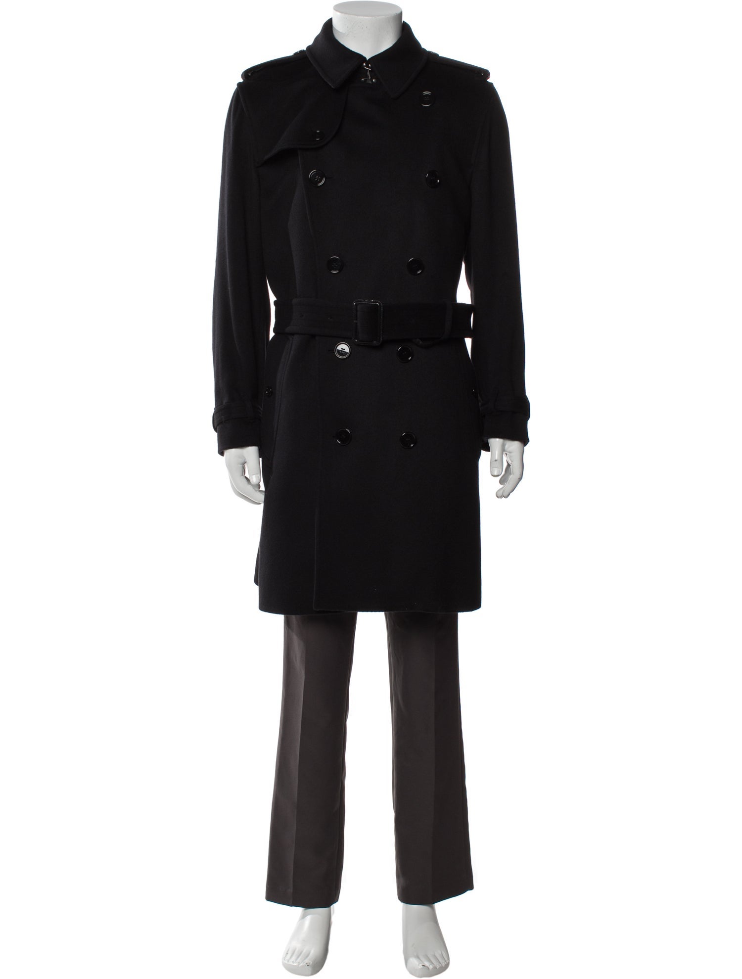 Burberry House Check Pattern Cashmere Trench Coat