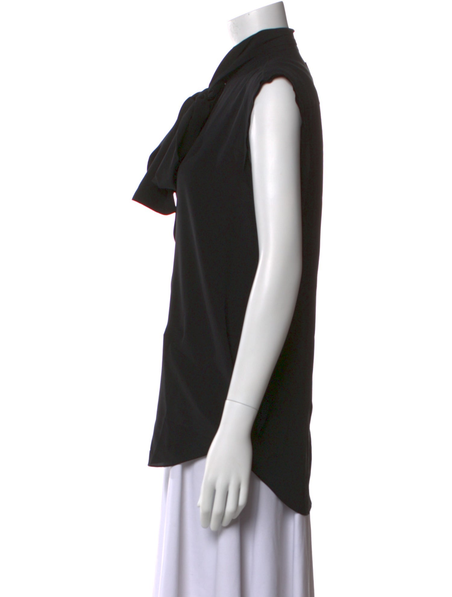 Burberry Silk Mock Neck Button-Up Top