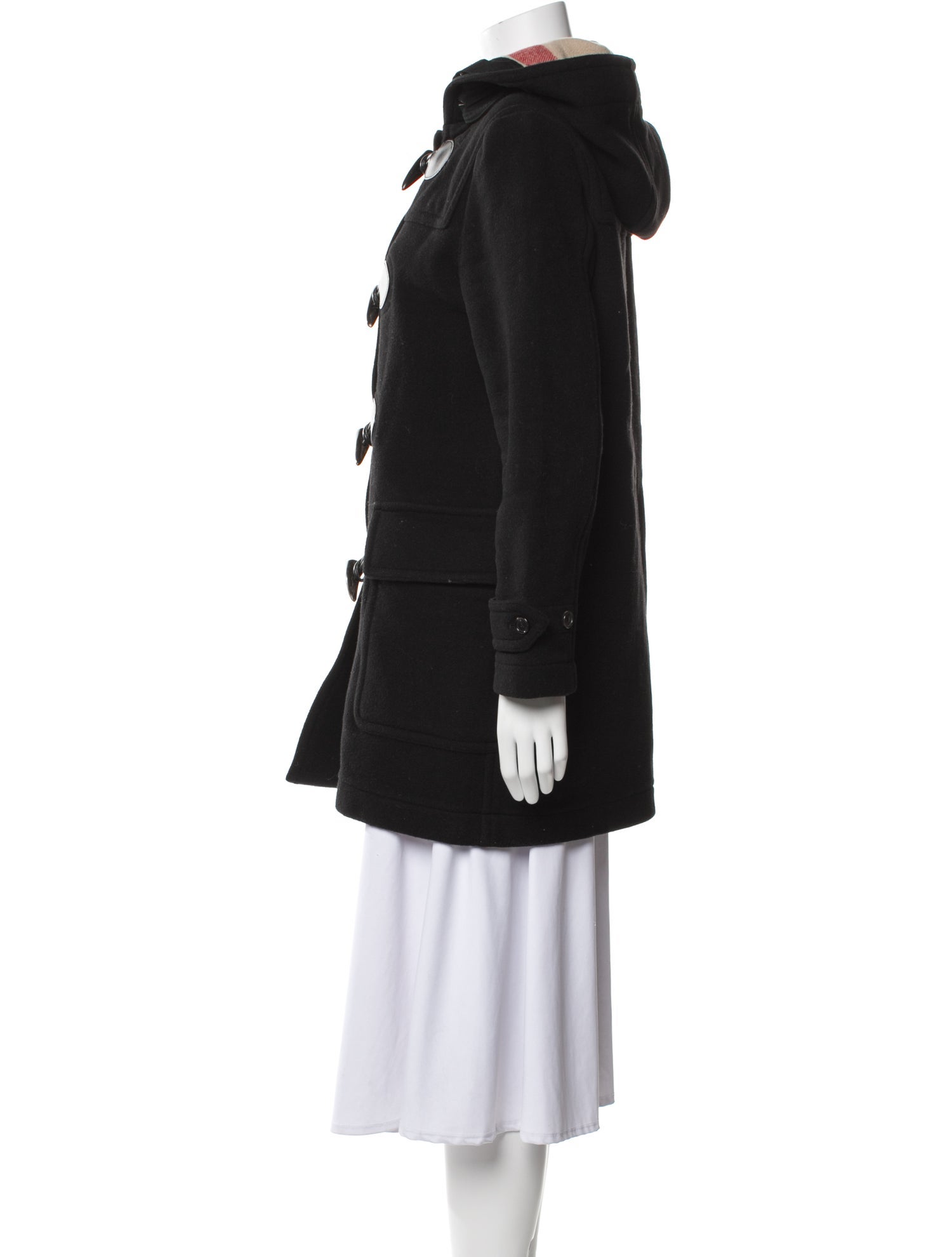 Burberry Wool Faux Fur Coat