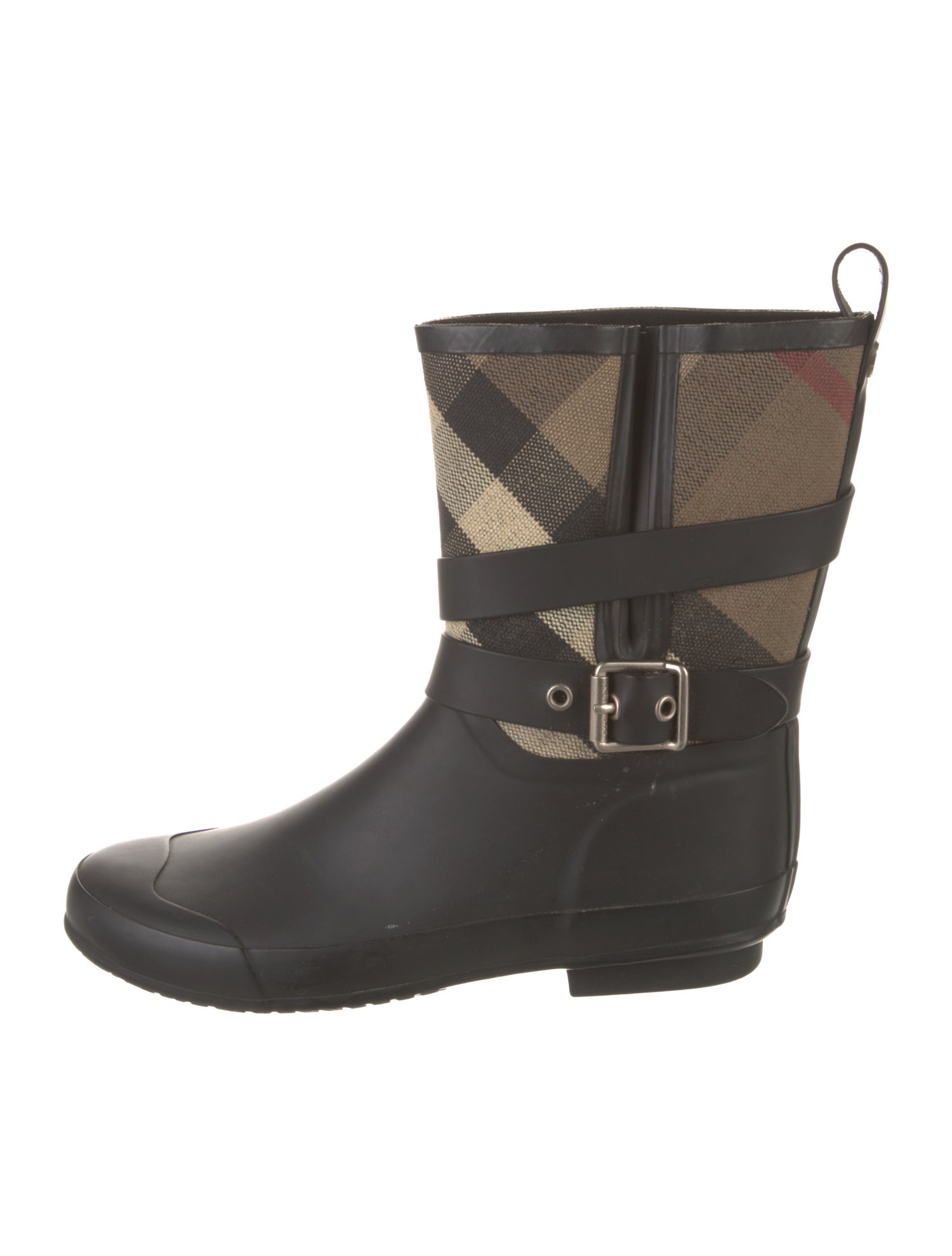 Burberry Nova Check Pattern Rubber Rain Boots