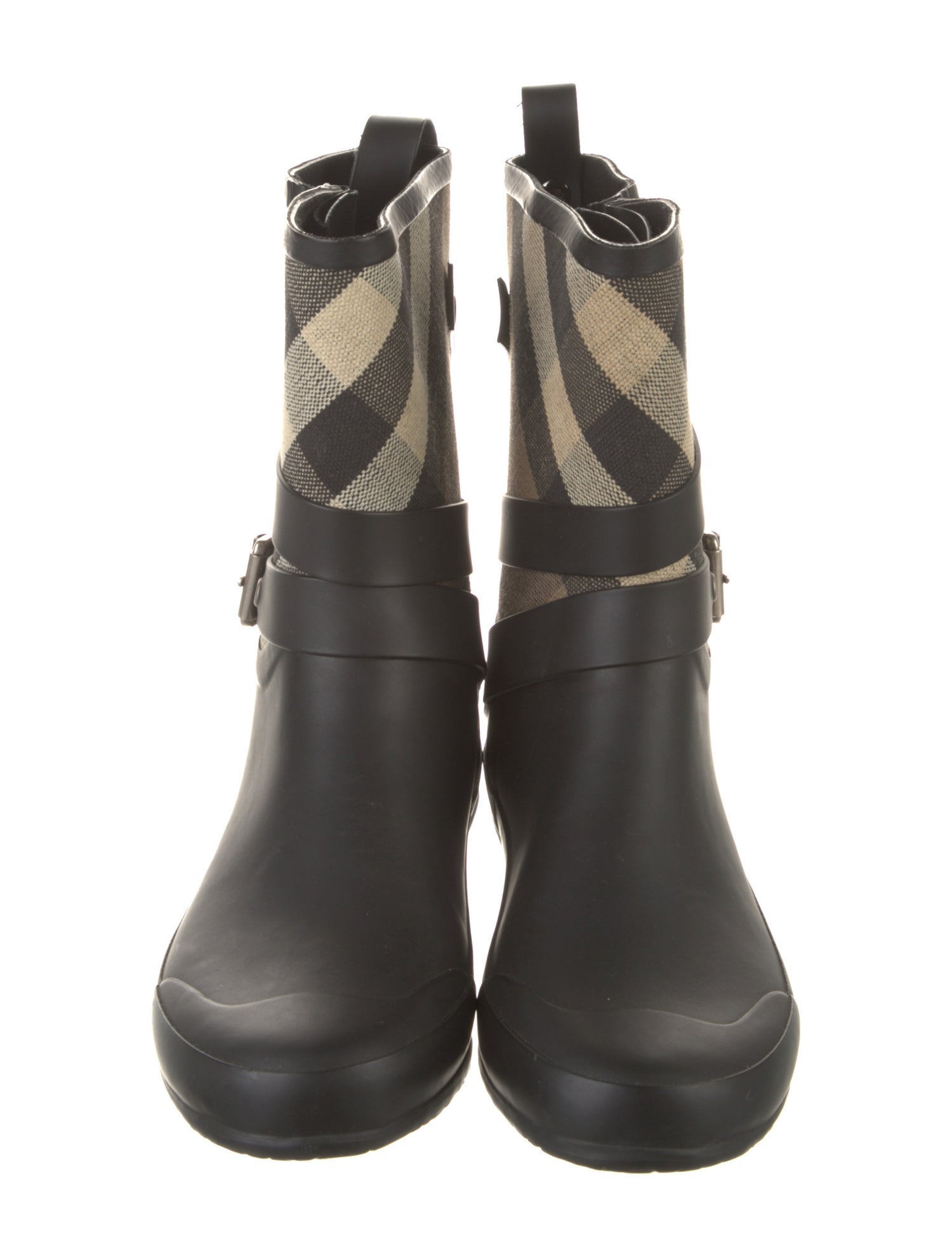 Burberry Nova Check Pattern Rubber Rain Boots