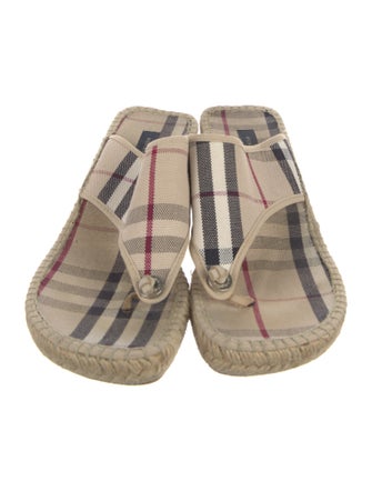 Burberry Nova Check Pattern Canvas Espadrilles