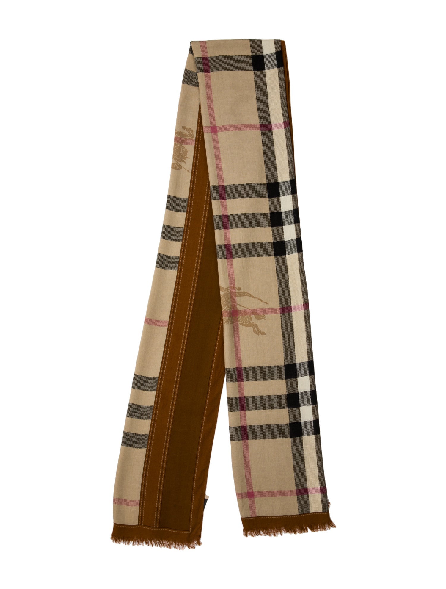Burberry Merino Wool Horseferry Check Pattern Scarf