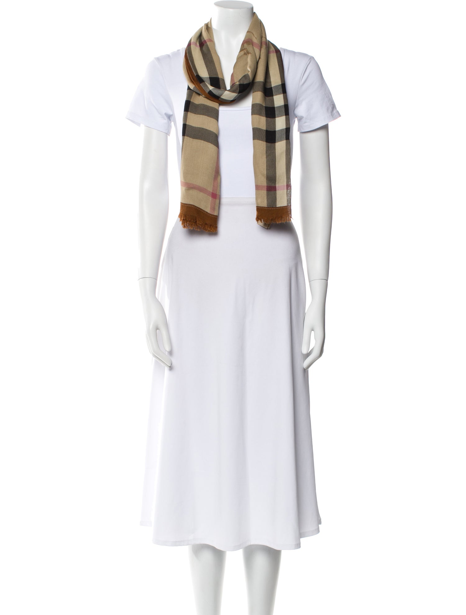 Burberry Merino Wool Horseferry Check Pattern Scarf