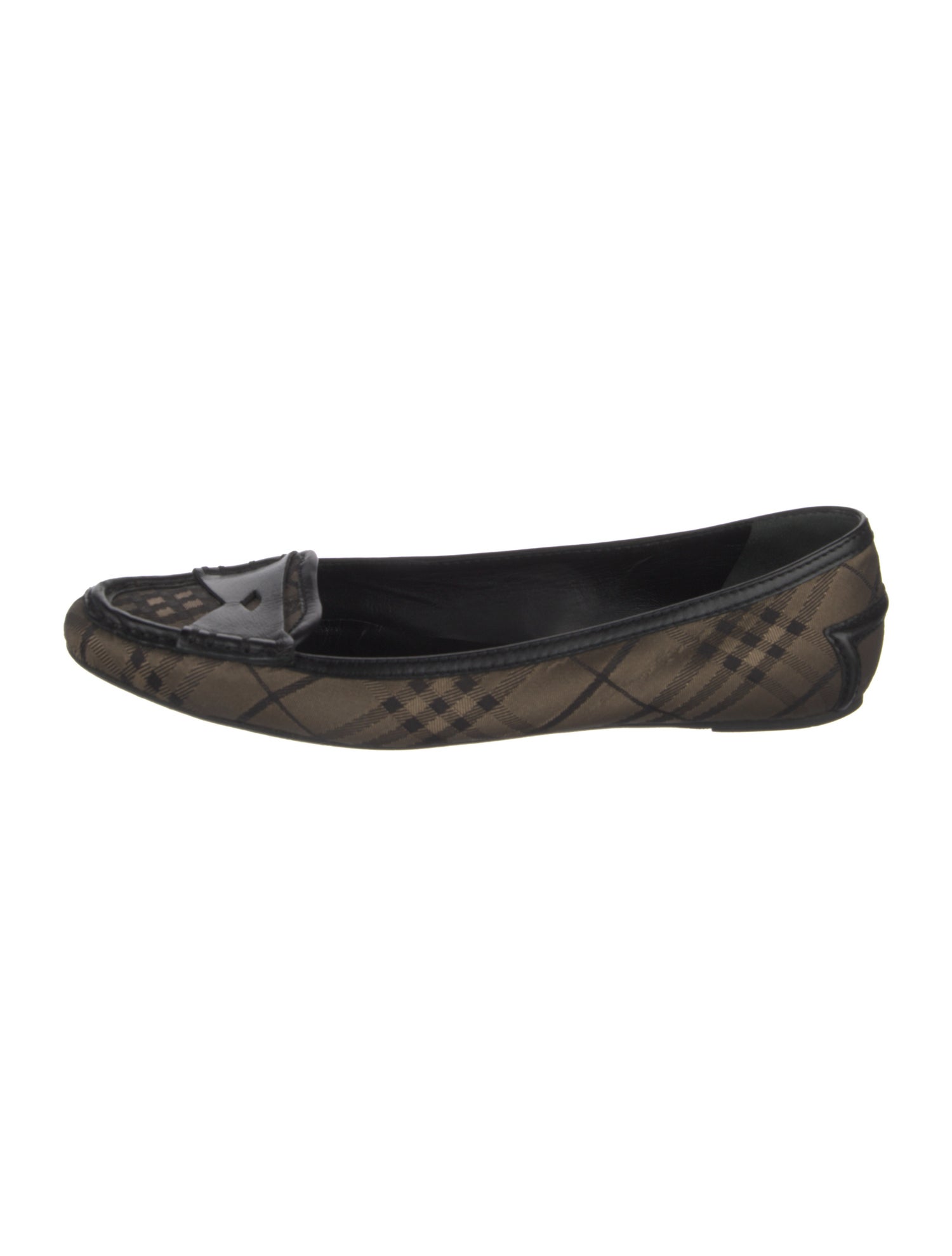 Burberry Canvas Plaid Print Loafers