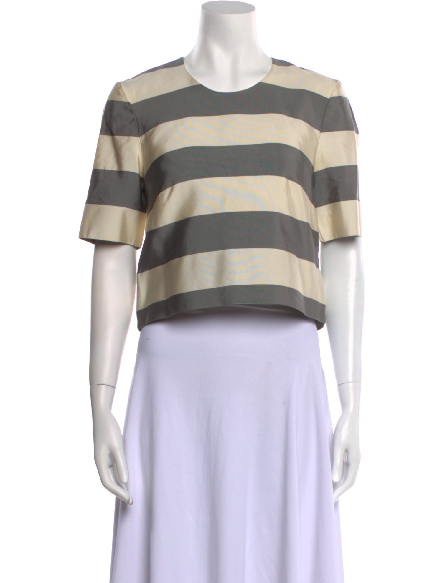 Burberry Silk Striped Crop Top