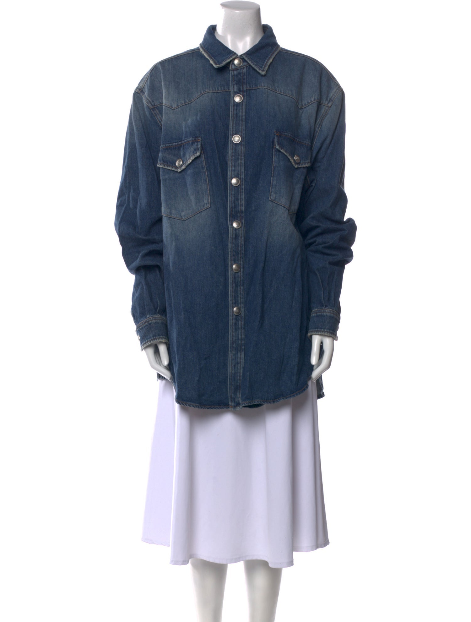 Burberry Long Sleeve Button-Up Top