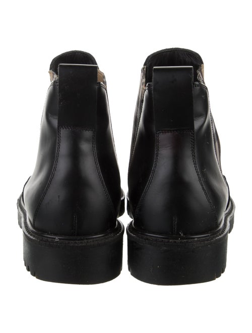 Burberry House Check Pattern Leather Chelsea Boots