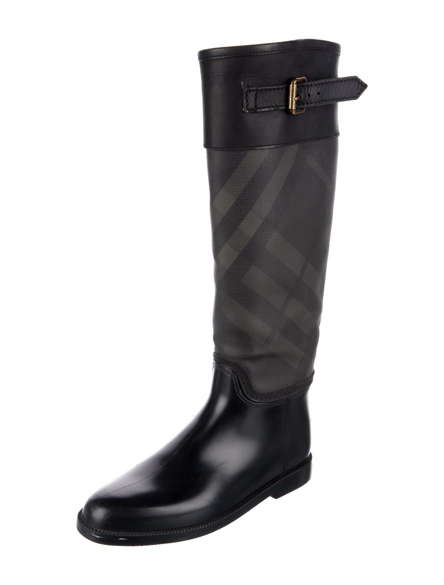 Burberry Beat Check Pattern Rubber Rain Boots