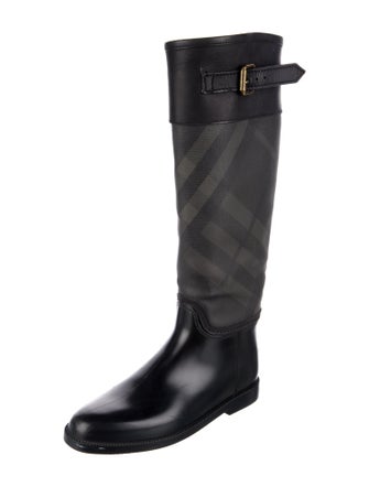 Burberry Beat Check Pattern Rubber Rain Boots