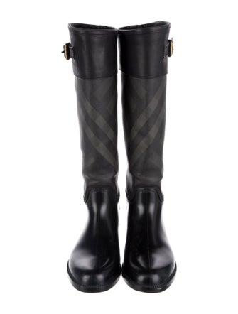Burberry Beat Check Pattern Rubber Rain Boots