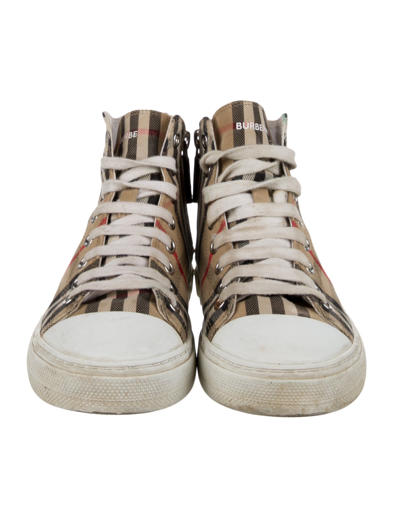Burberry Kids' Checkprint High Top Sneakers