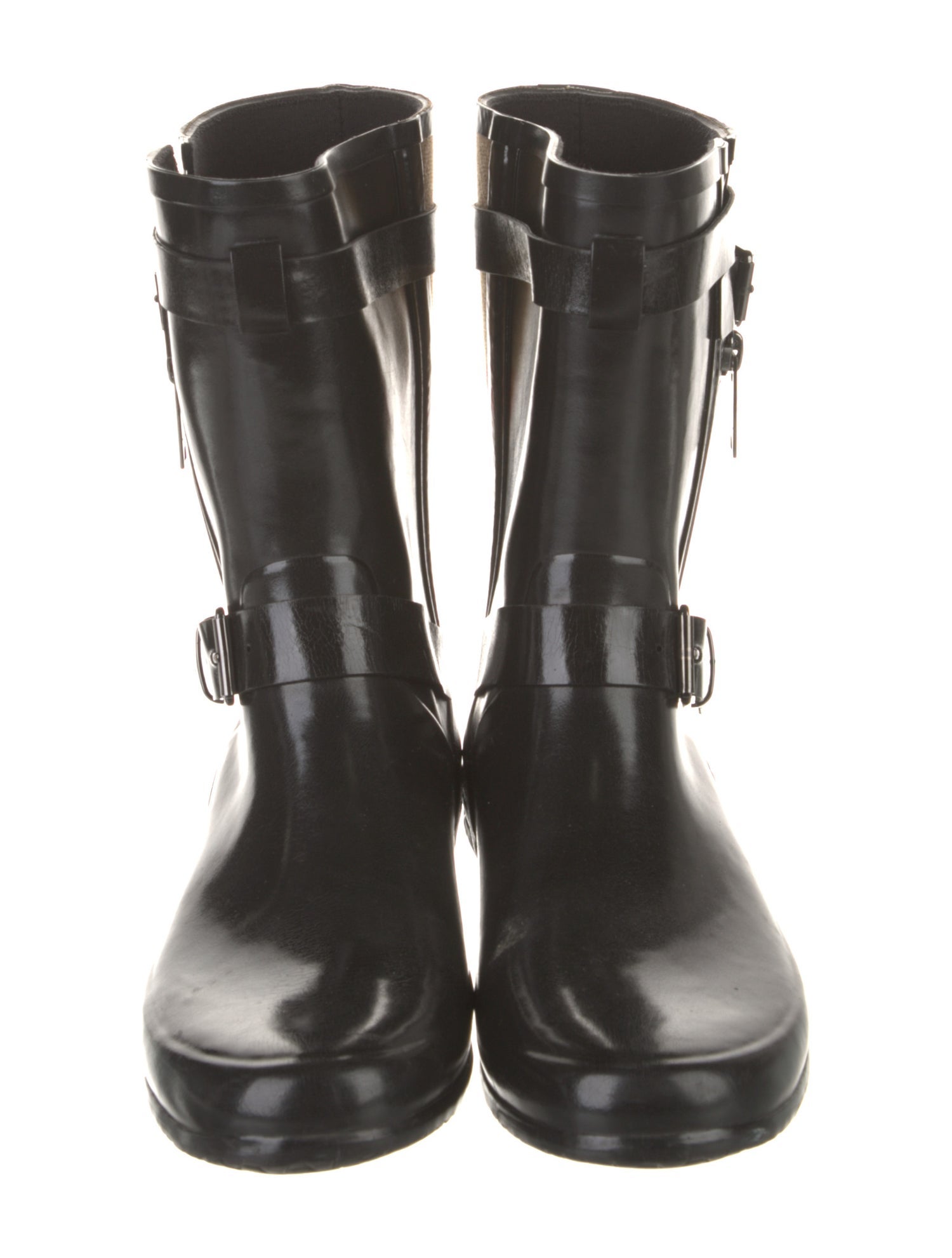 Burberry Rubber Plaid Print Rain Boots