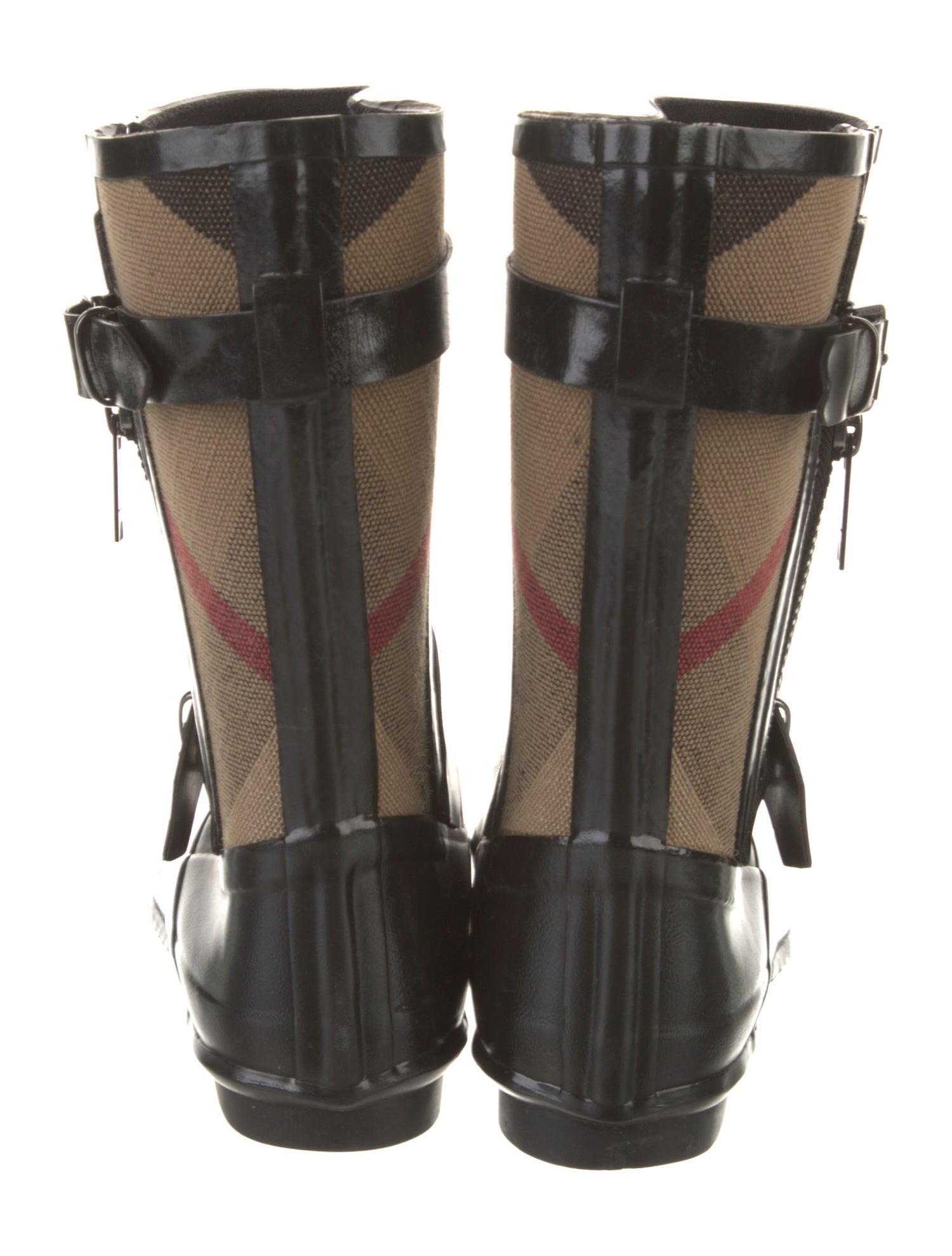 Burberry Rubber Plaid Print Rain Boots