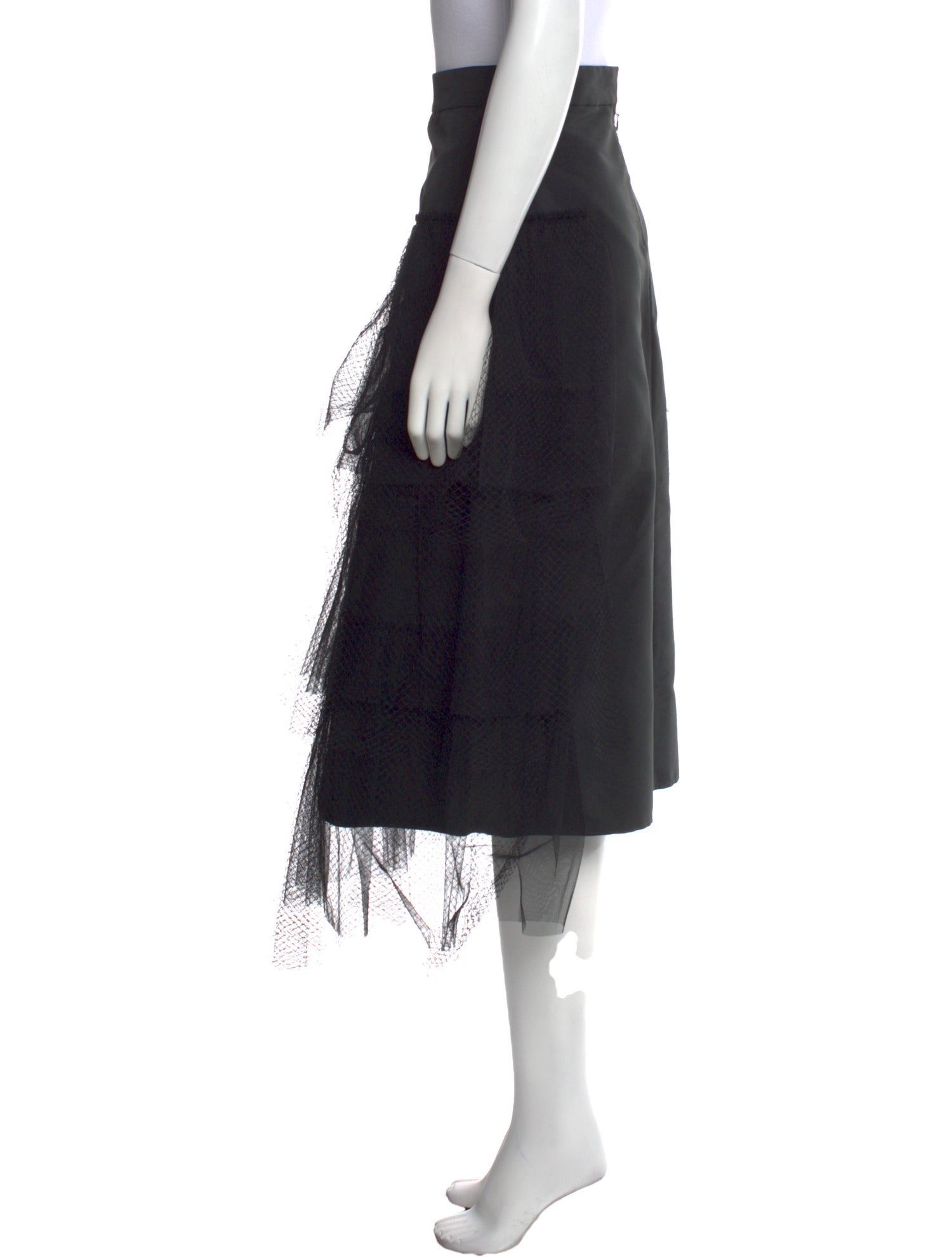 Burberry Mesh Accents Knee-Length Skirt