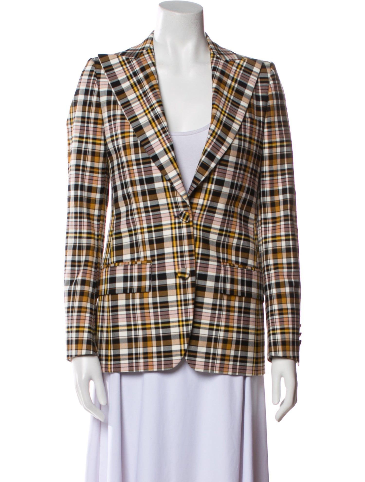 Burberry Plaid Print Blazer