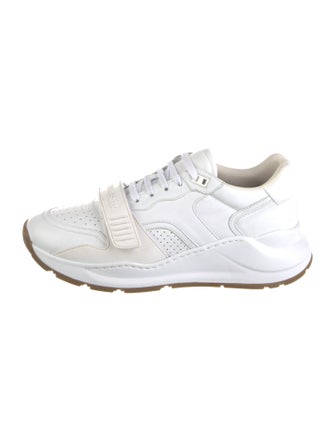 Burberry Nova Check Pattern Leather Sneakers