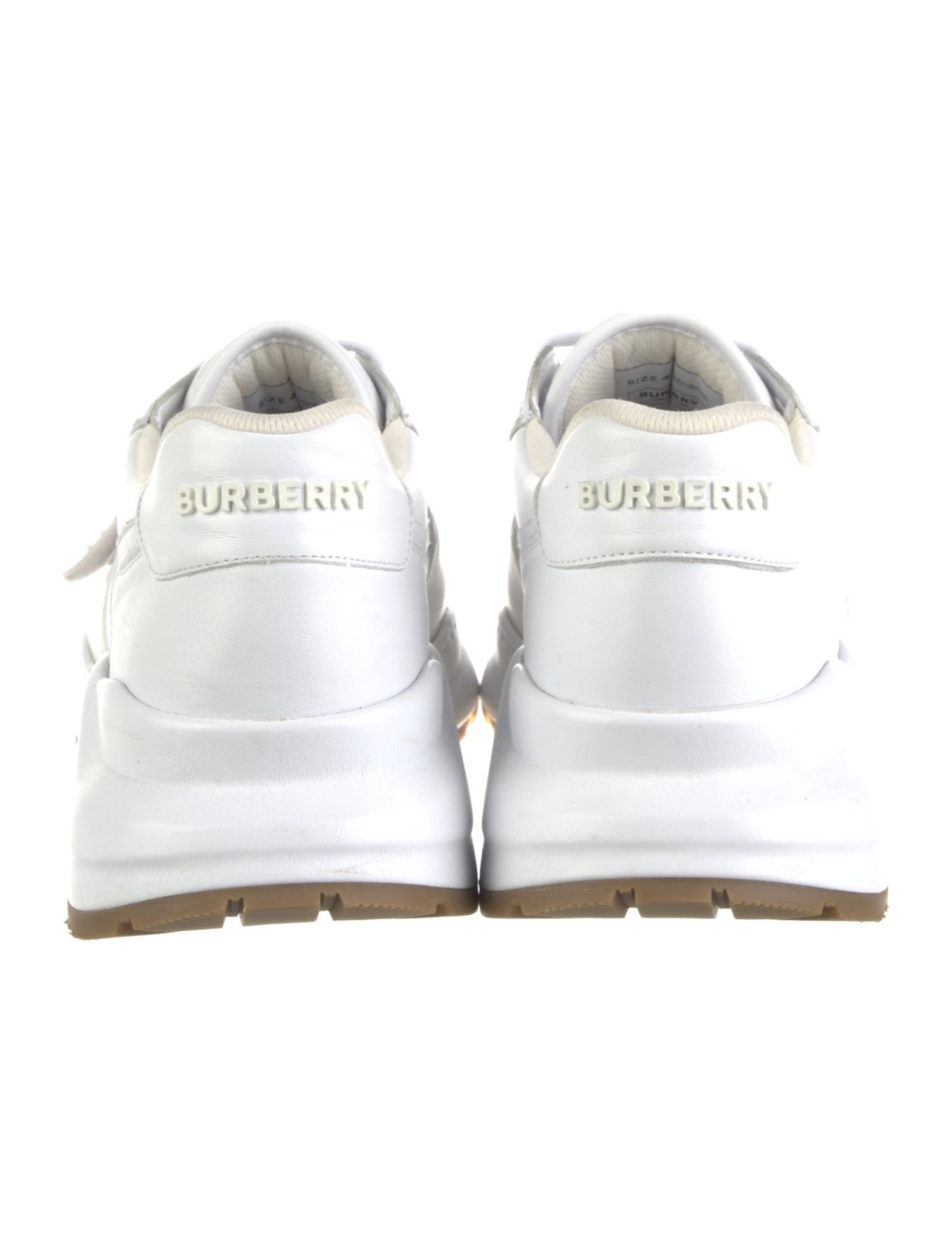 Burberry Nova Check Pattern Leather Sneakers