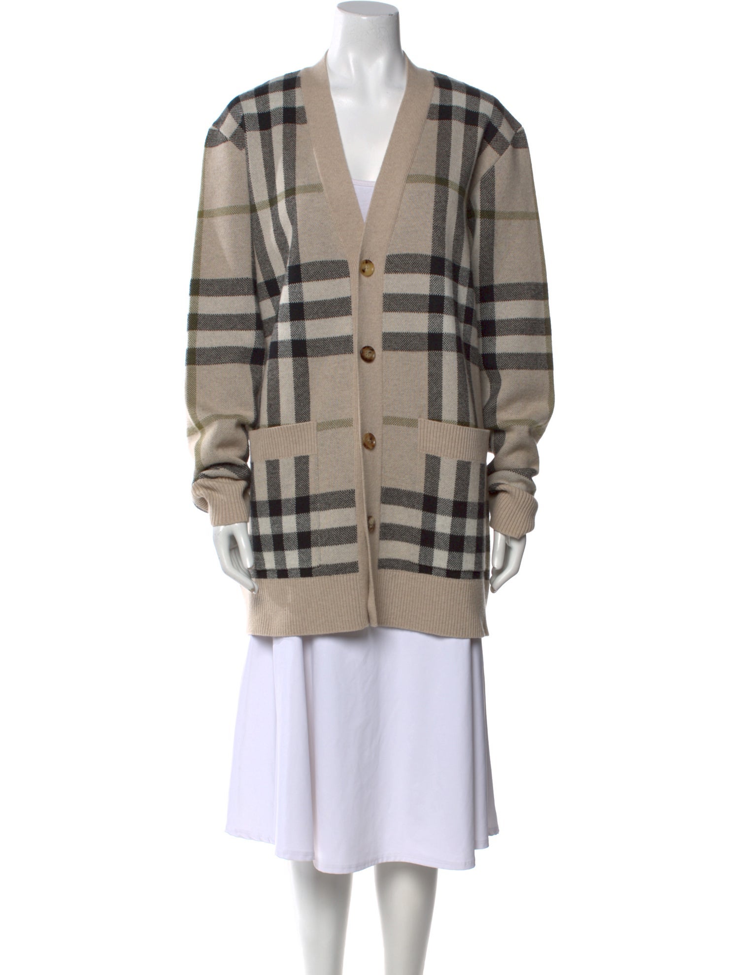 Burberry Wool Plaid Print Sweater