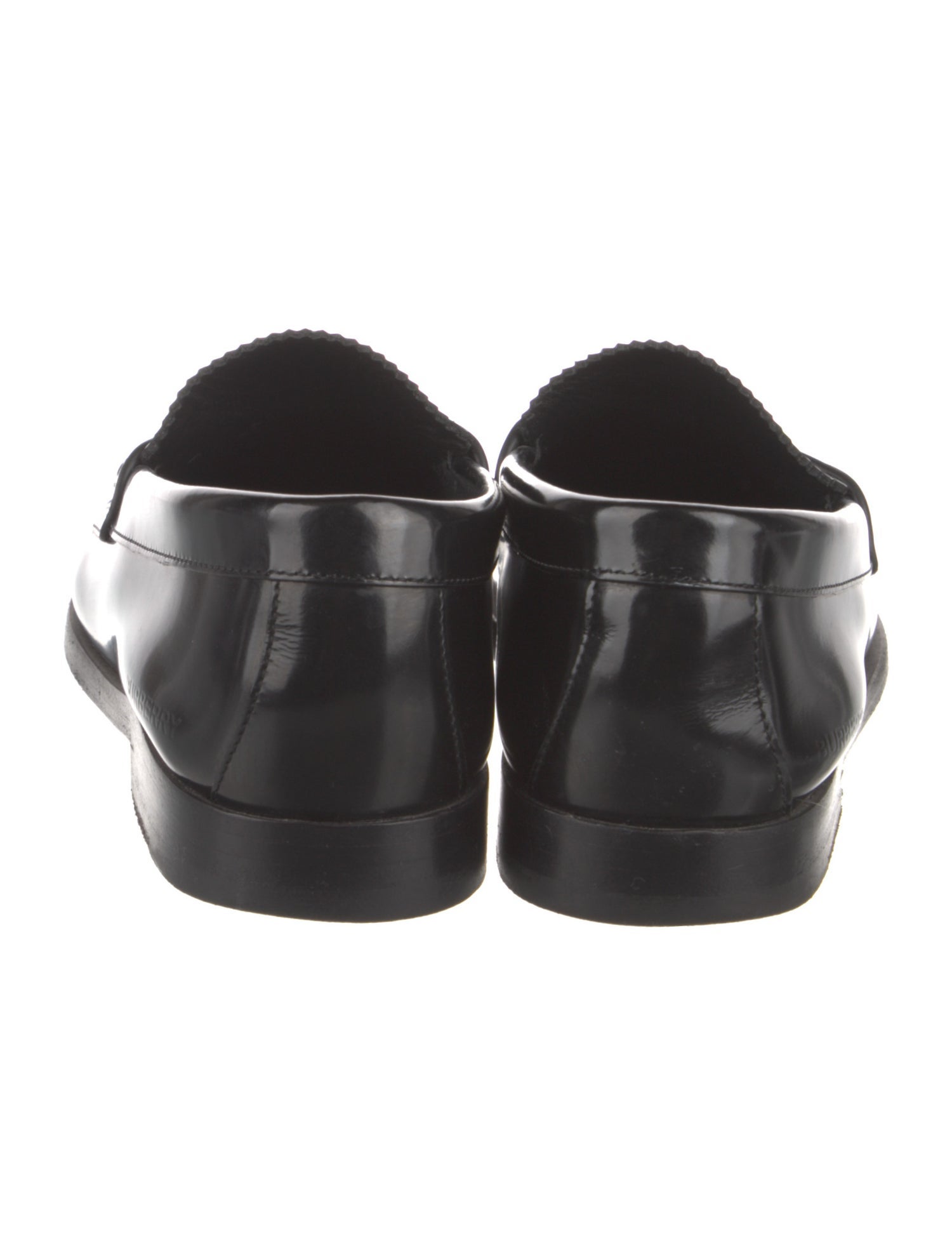 Burberry Patent Leather Chain-Link Accents Loafers