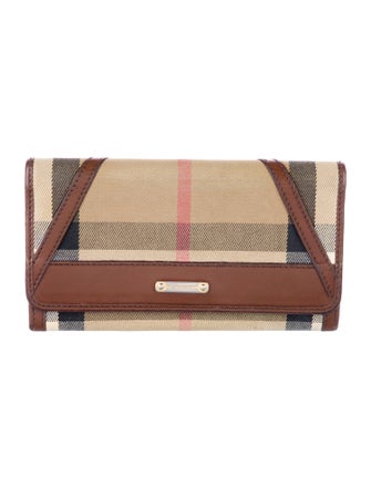 Burberry House Check Pattern Canvas Wallet