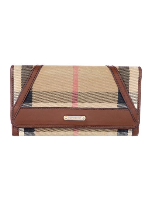 Burberry House Check Pattern Canvas Wallet