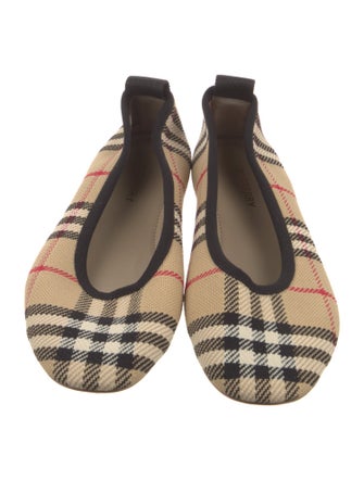 Burberry House Check Pattern Canvas Ballet Flats