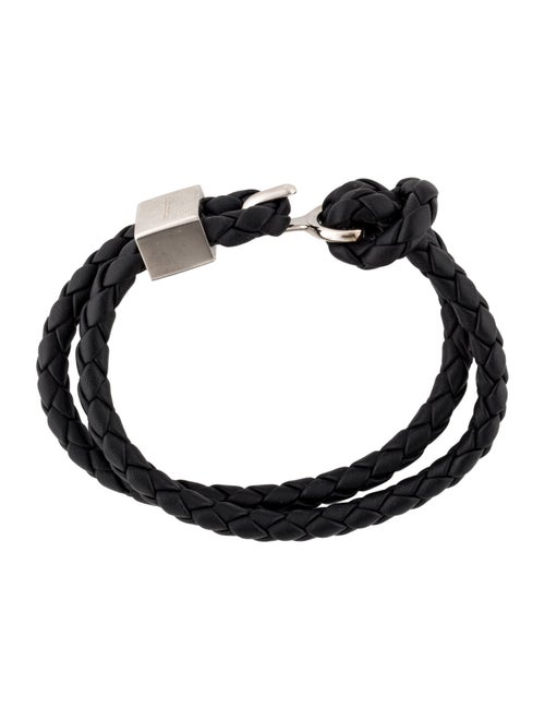 Burberry Braided Leather Double-Wrap Bracelet
