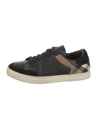Burberry Nova Check Pattern Leather Sneakers