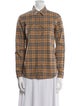 Burberry Plaid Print Long Sleeve Button-Up Top