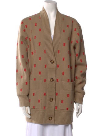 Burberry Printed V-Neck Sweater