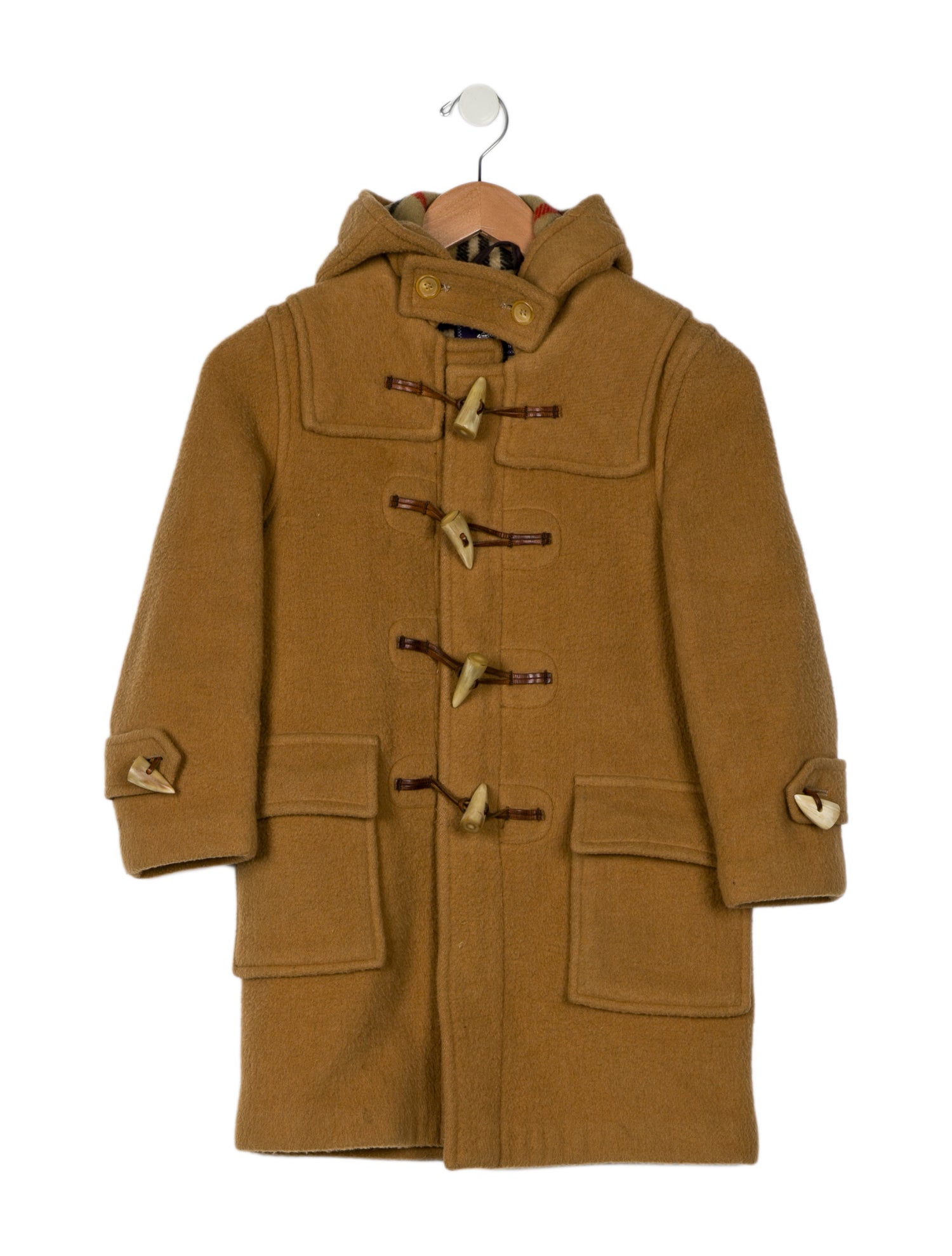 Burberry's Kids' Wool Hooded Peacoat