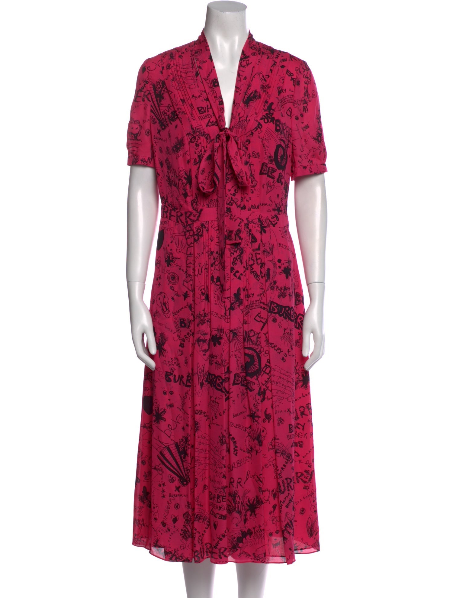 Burberry Silk Midi Length Dress